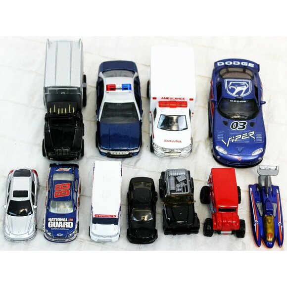 Lot of Vehicles Cars Large Small Ambulance SWAT Cop Car Dump Truck Toys - Picture 1 of 12